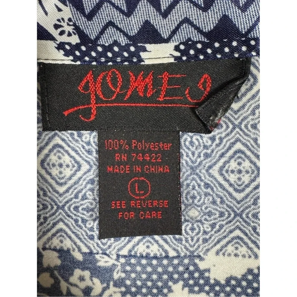 Vintage Y2K Gomez Patchwork Button Down Shirt Size Large Bohemian 90s Artsy